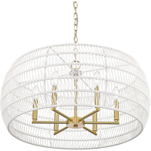 Ellie 6 Light 27.13 inch Modern Brushed Gold Chandelier Ceiling Light